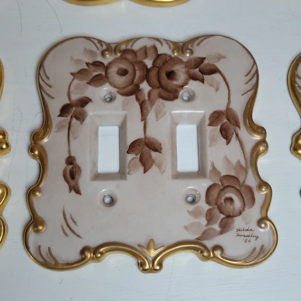 Outlet And Light Switch Handpainted And Gilding Covers - Picture 4 of 17